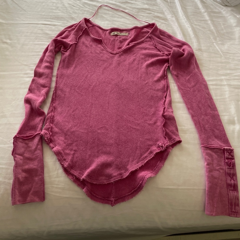 We the free thermal long sleeve top XS pink mauve